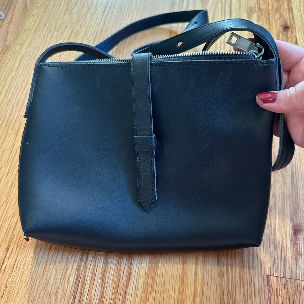 J. Crew Black Leather Crossbody Bag